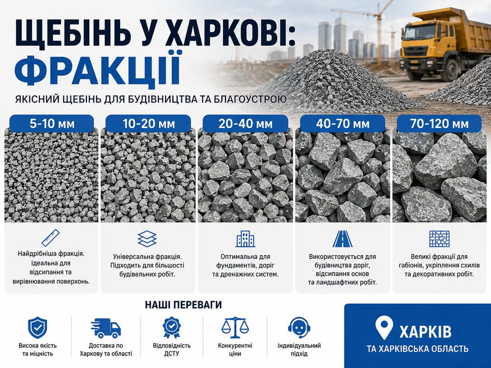 Фракції на щебінь у Харкові